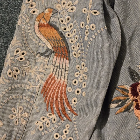 Johnny Was Denim Jacket with Floral Embroidery - Picture 3 of 9